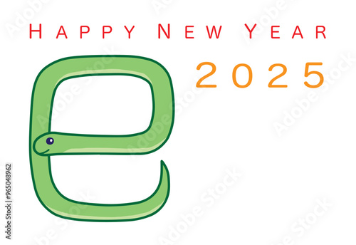 2025年 巳年 年賀状 フォトフレーム付き