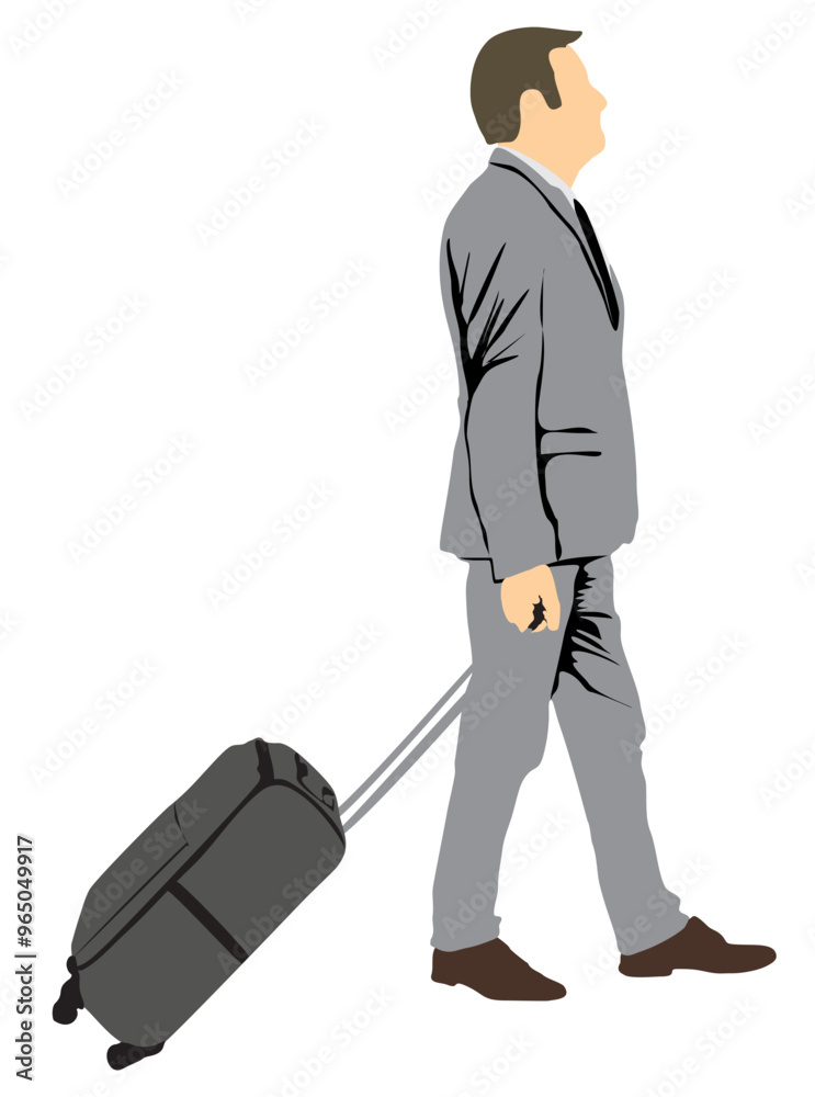 Business man with luggage full isolated on white Business man with luggage full isolated on white