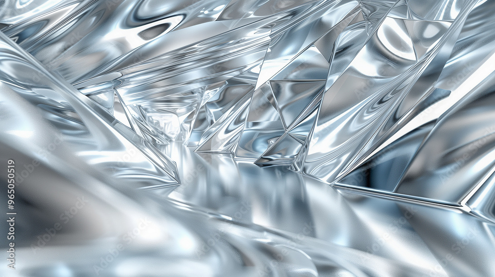 Abstract Silver Metallic Texture with Reflective Surfaces Abstract Silver Metallic Texture with Reflective Surfaces