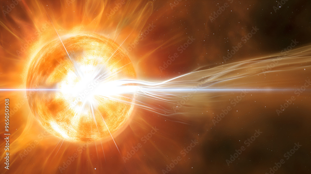 Fototapeta premium Cosmic Catastrophe: A Supernova Engulfs a Small Body