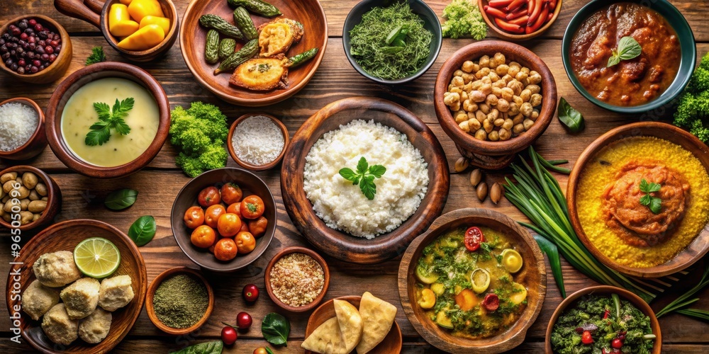 Traditional Brazilian cuisine showcasing a variety of mouthwatering dishes and ingredients, Brazil, food, cuisine Traditional Brazilian cuisine showcasing a variety of mouthwatering dishes and ingredients, Brazil, food, cuisine