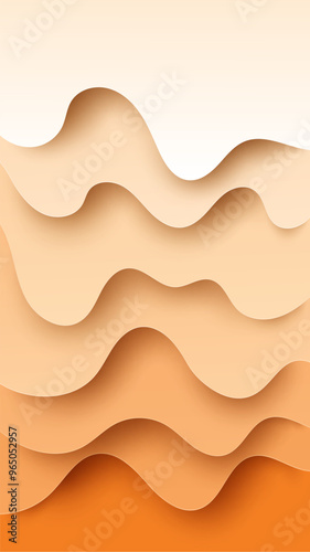 Illustration of layered paper carve background. Autumn layered paper carve. Paper carve on pastel background. Carving art. paper cut and craft style. vector, illustration.