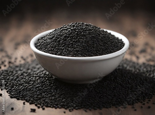 Black seeds in a bowl