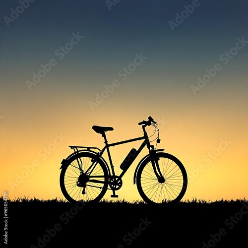 Wallpaper Mural Silhouette of a Bicycle on the Horizon Torontodigital.ca