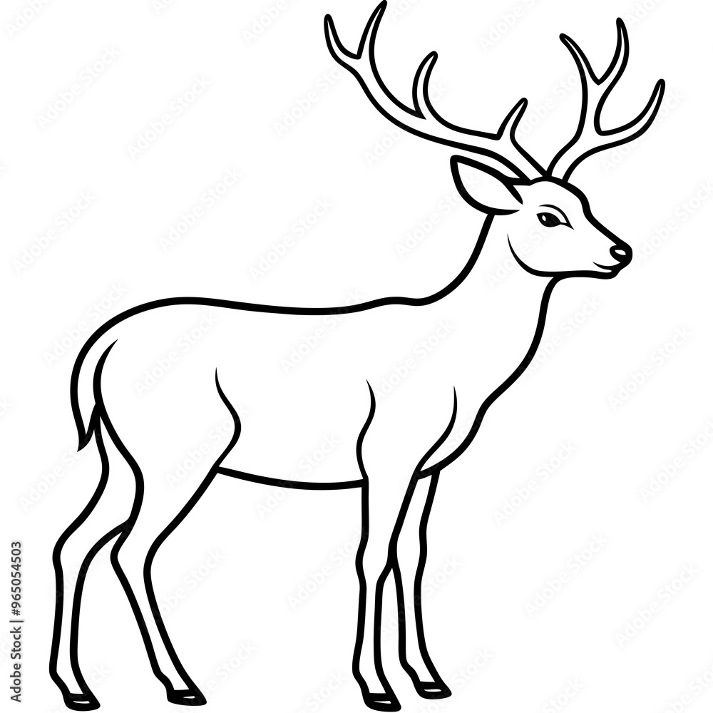 Minimalistic silhouette vector of deer head Minimalistic silhouette vector of deer head