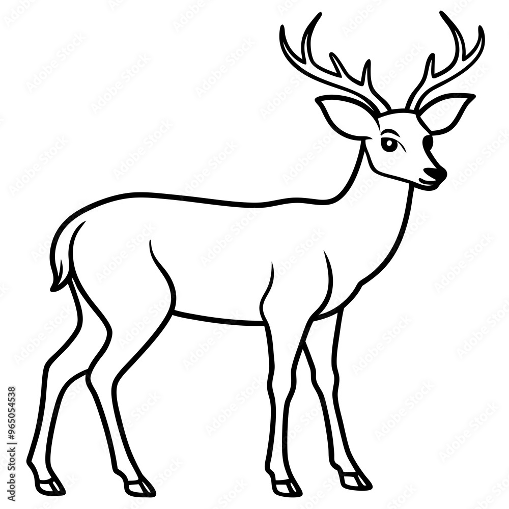 Minimalistic silhouette vector of deer head Minimalistic silhouette vector of deer head