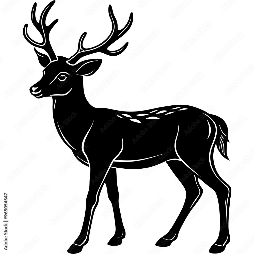 Minimalistic silhouette vector of deer head Minimalistic silhouette vector of deer head