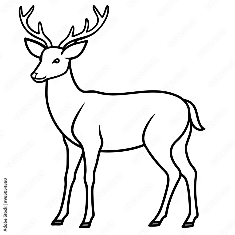 Minimalistic silhouette vector of deer head Minimalistic silhouette vector of deer head
