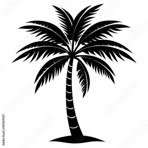 minimalistic black silhouette of a palm tree