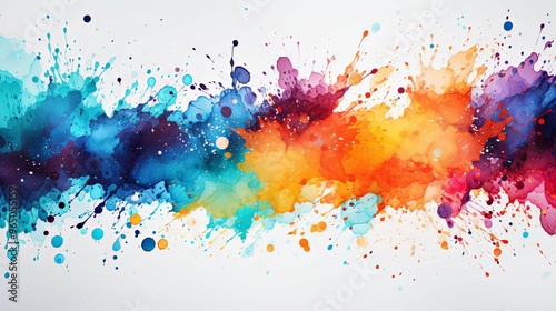 Abstract Watercolor Splash of Vibrant Colors