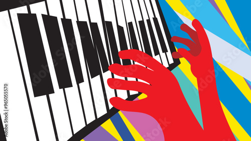 piano poster abstract illustration music poster art melodi popart