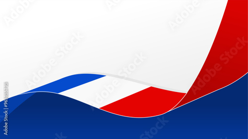wavy france flag vector background with copy space for text. france national day