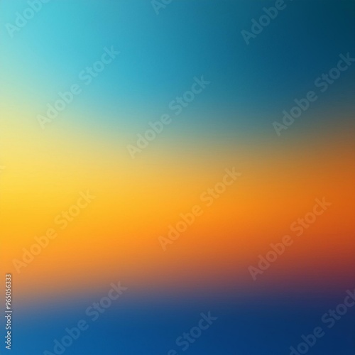 Abstract Gradient Background with Blue, Yellow, and Orange Colors, Blurred Edges, and Light Effects - Minimalist and Simple Design