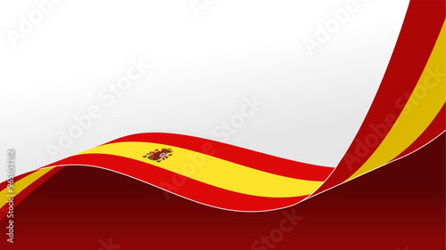 wave spain flag vector background with copy space for text. spain national day
