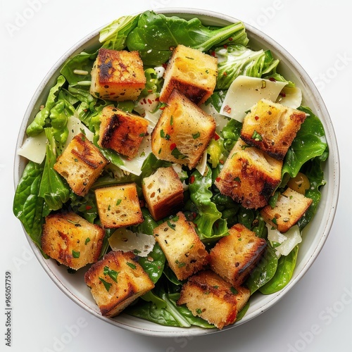 A plate of gluten-free salad with bread, lettuce and dressing.