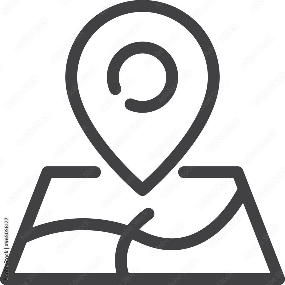 Simple vector location outline icon on white background Simple vector location outline icon on white background