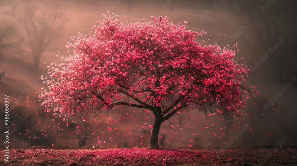Fototapeta premium Pink Blossoms in the Mist