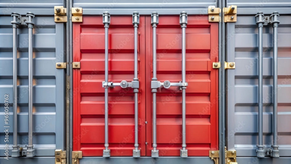 Close up of a container door seal for cargo security in the shipping process , seal, container, cargo, security Close up of a container door seal for cargo security in the shipping process , seal, container, cargo, security