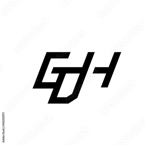 Sport alphabet logo using GDH letters