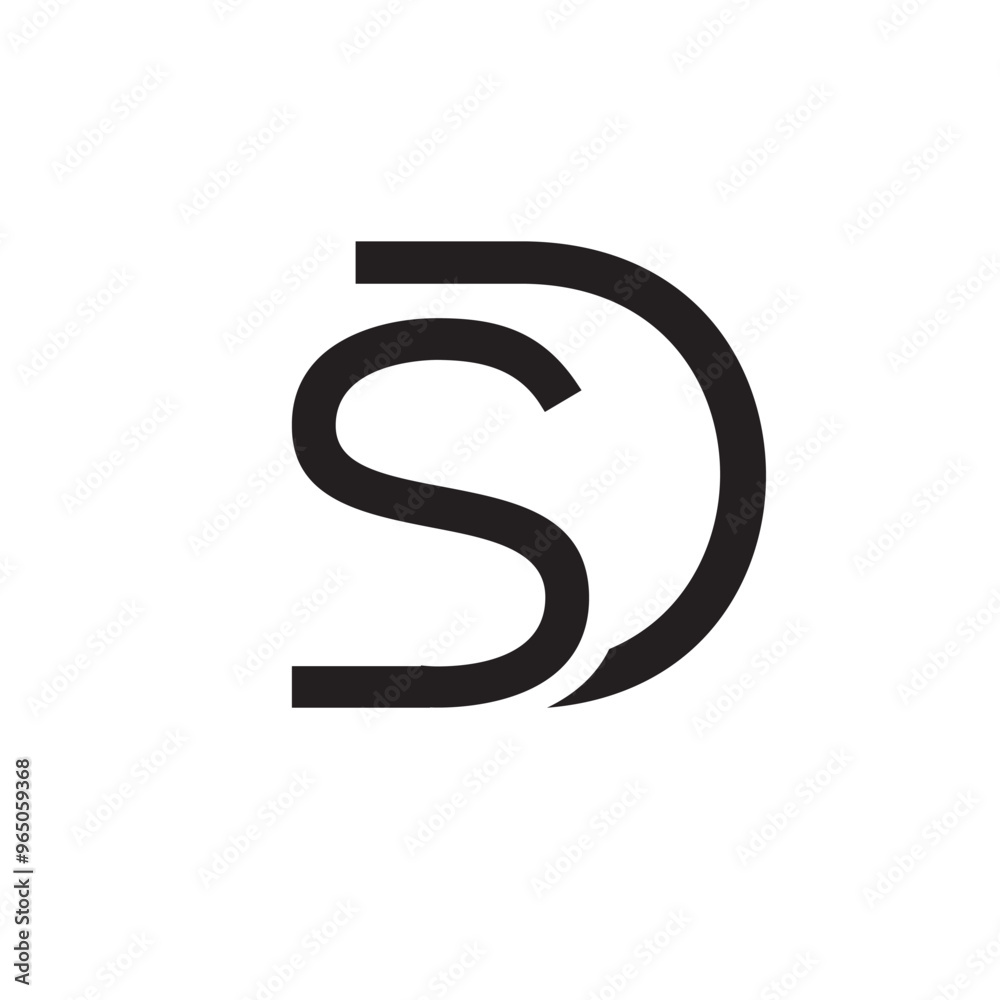 DS alphabet logo with simple style DS alphabet logo with simple style
