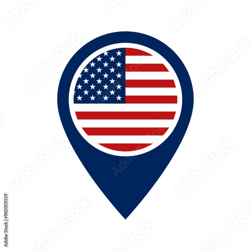 USA flag location icon