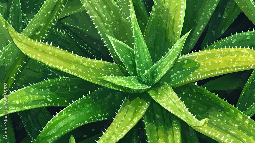 Close-up of Succulent Plant with Spiky Leaves and Water Droplets Close-up of Succulent Plant with Spiky Leaves and Water Droplets