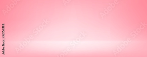 Pink studio room design concept. Light rose platform display background. Wall and floor surface backdrop for presentation, mockup template, product showcase. Soft smooth gradient wallpaper. Vector