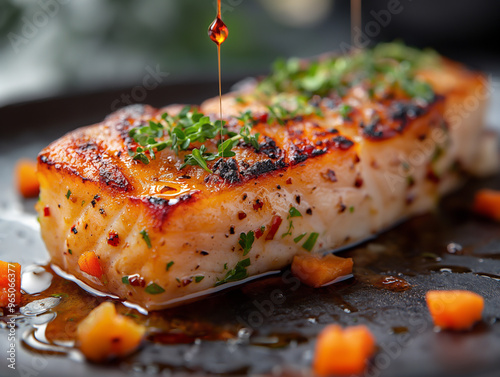 Fototapeta Naklejka Na Ścianę i Meble -  Food Illustration Salmon Steak