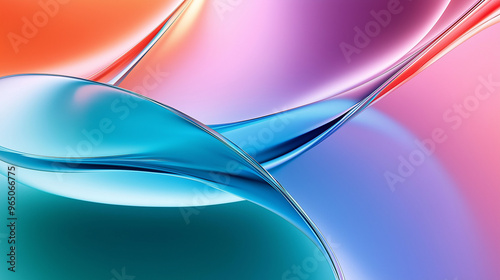3D render abstract waves background