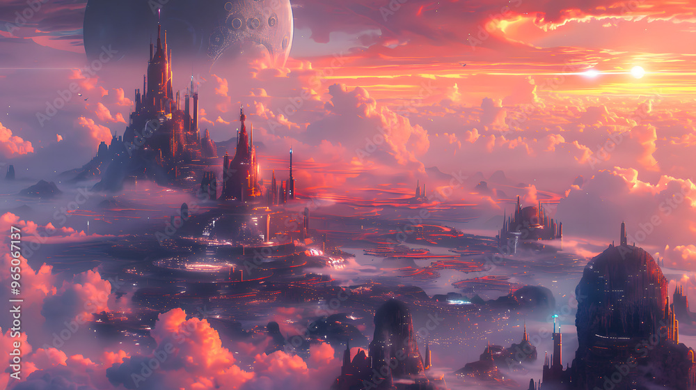 Photo & Art Print Futuristic advanced alien civilization concept art ...