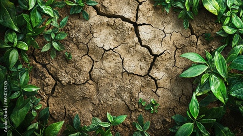 Cracked Dry Earth Texture as Arid Landscape Background or Soil Backdrop