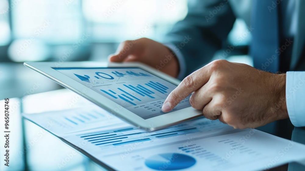 Business Analytics and Financial Data Presented on Digital Display Business Analytics and Financial Data Presented on Digital Display