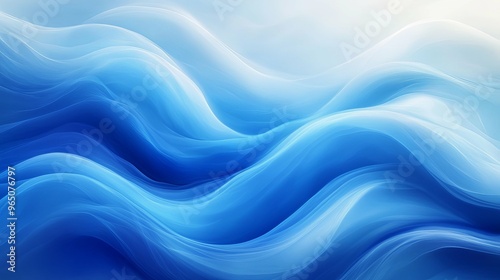 Abstract Blue and White Wavy Pattern