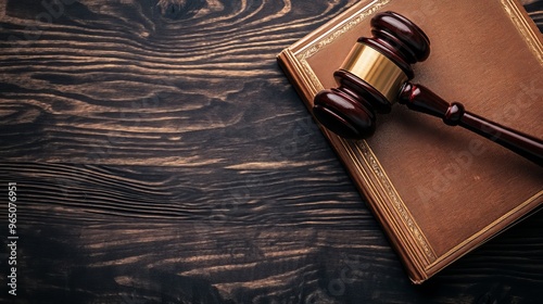 A polished court gavel lies atop a wooden table next to a law book, captured from above with a shallow depth of field, emphasizing the importance of the legal system on National Paralegal Day