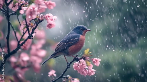 little bird in the rain photo