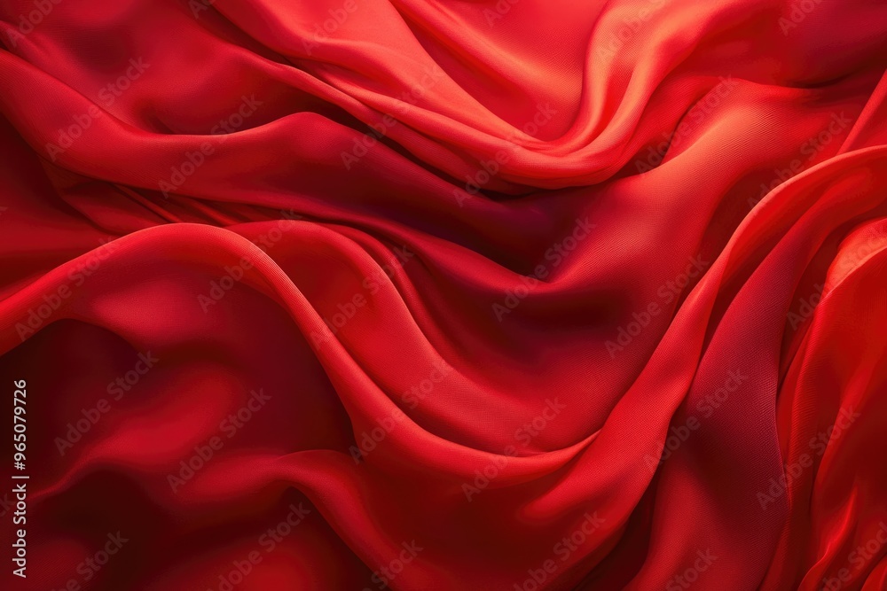 Red Silk Flow. Abstract Motion of Red Silk Fabric on White Background Red Silk Flow. Abstract Motion of Red Silk Fabric on White Background