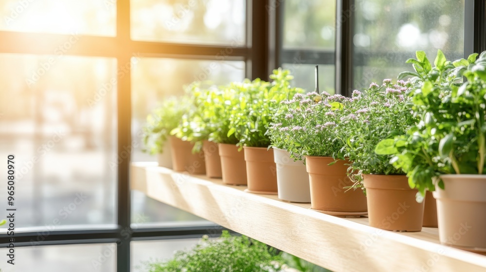 A bright indoor garden with various greenery in pots, showcasing healthy plants thriving near a sunlit window. A bright indoor garden with various greenery in pots, showcasing healthy plants thriving near a sunlit window.
