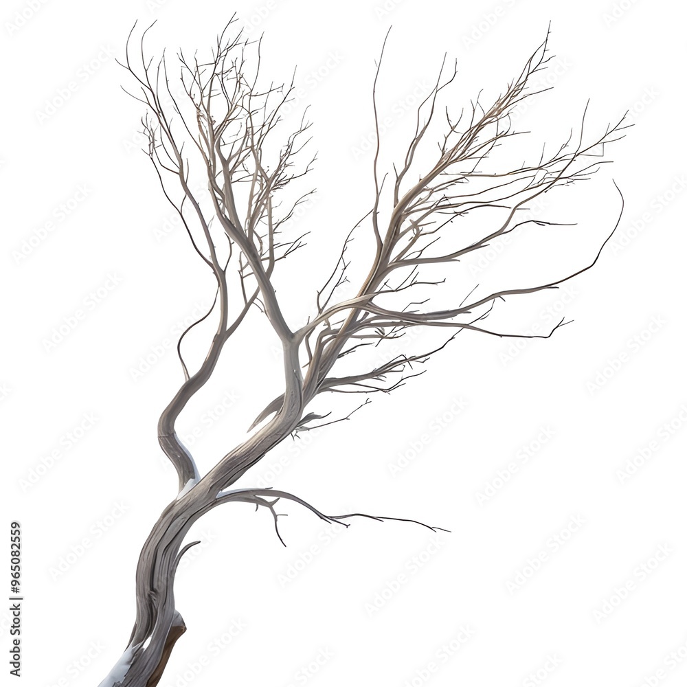 Obraz premium Dry tree branches isolated on white background.