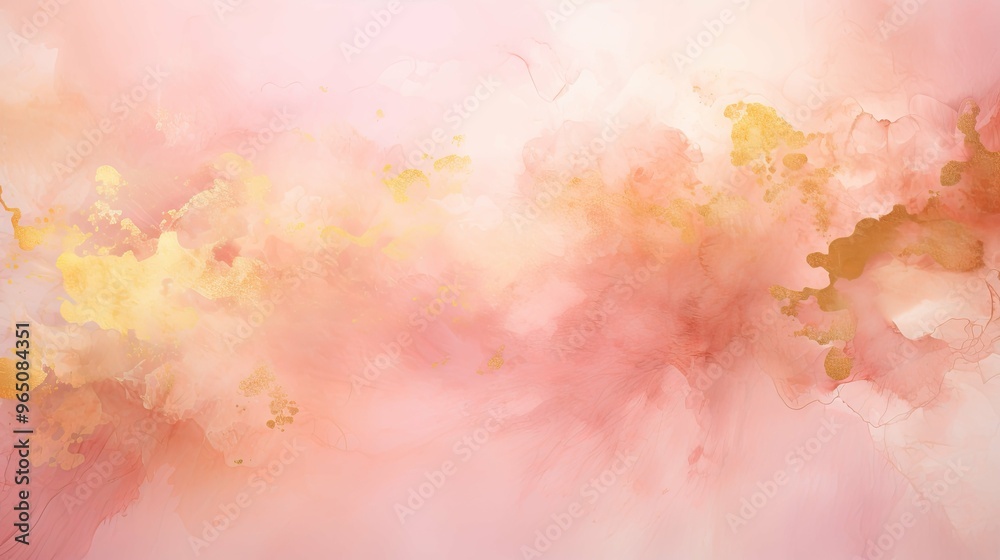 Abstract Pink and Gold Ink Swirls Abstract Pink and Gold Ink Swirls