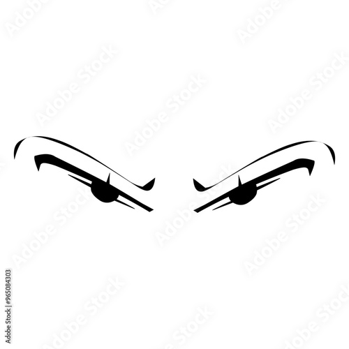 Cartoon angry expression eye design with transparent background. Perfect for stickers, tattoos, icons, stamps