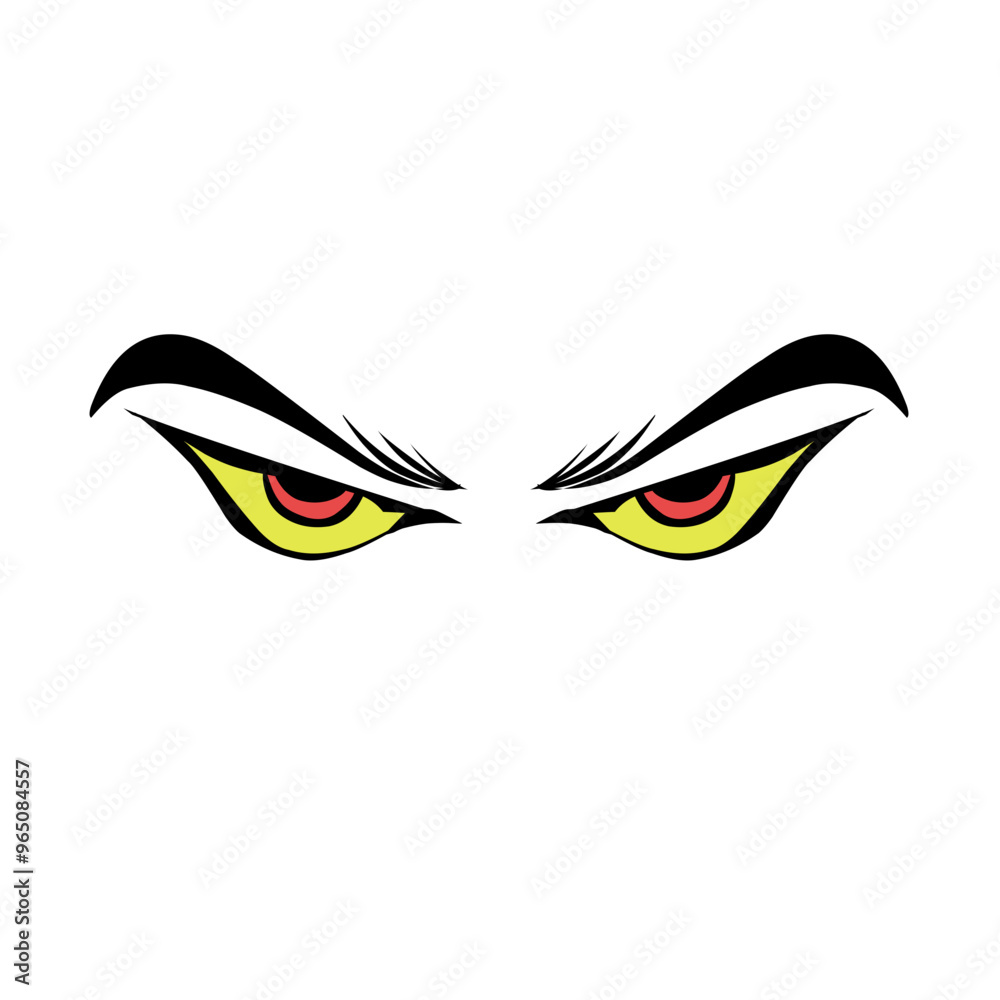 Cartoon angry expression eye design with transparent background. Perfect for stickers, tattoos, icons, stamps Cartoon angry expression eye design with transparent background. Perfect for stickers, tattoos, icons, stamps