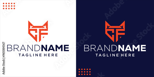 Creative CF Wolf Logo, Design Inspiration, Illustration, Vector