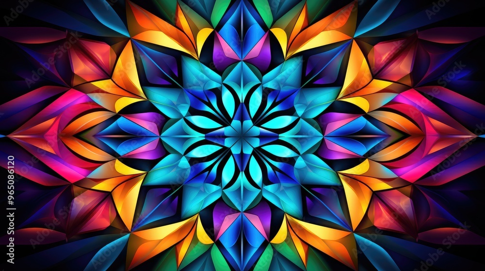 A vibrant abstract pattern with a kaleidoscope of colors. A vibrant abstract pattern with a kaleidoscope of colors.