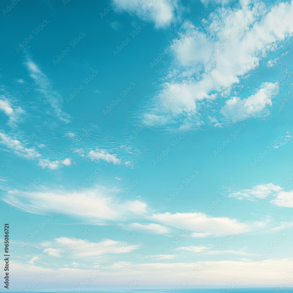 Horizon banner of tranquil blue sky with smooth cloud Horizon banner of tranquil blue sky with smooth cloud