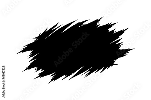 Black brushstroke on white background. Grunge badge brush, hand drawn black, brush effect design.