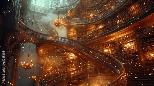 Enchanting Illuminated Library A Captivating Sanctuary of Knowledge and Wonder