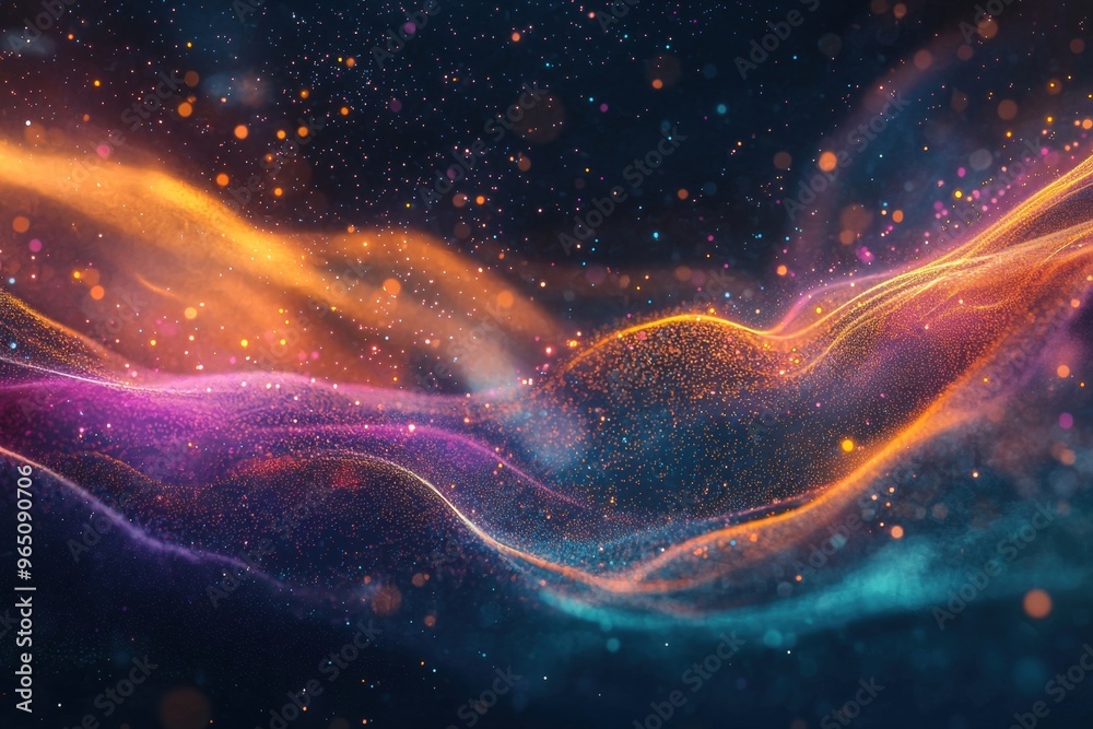 Vibrant Digital Background with Cosmic Energy and Ethereal Waves Vibrant Digital Background with Cosmic Energy and Ethereal Waves
