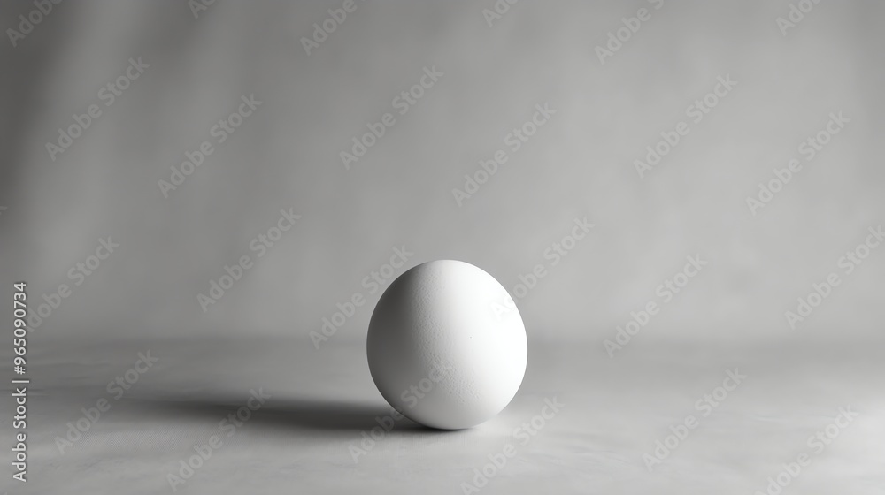 A single white egg on a white background. A single white egg on a white background.