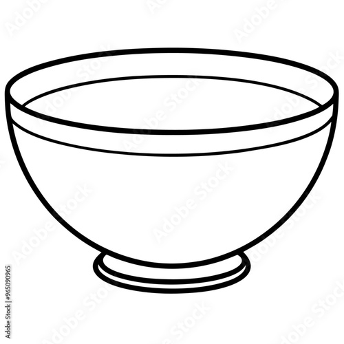 bowl outline coloring book page line art illustration digital drawing