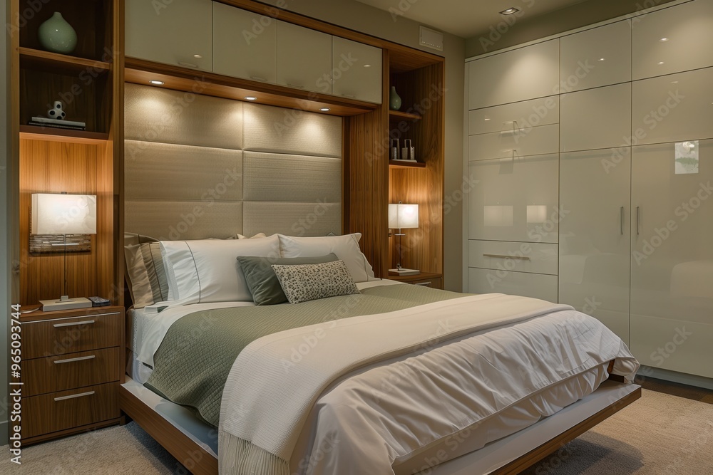 modern bedroom with a bed modern bedroom with a bed